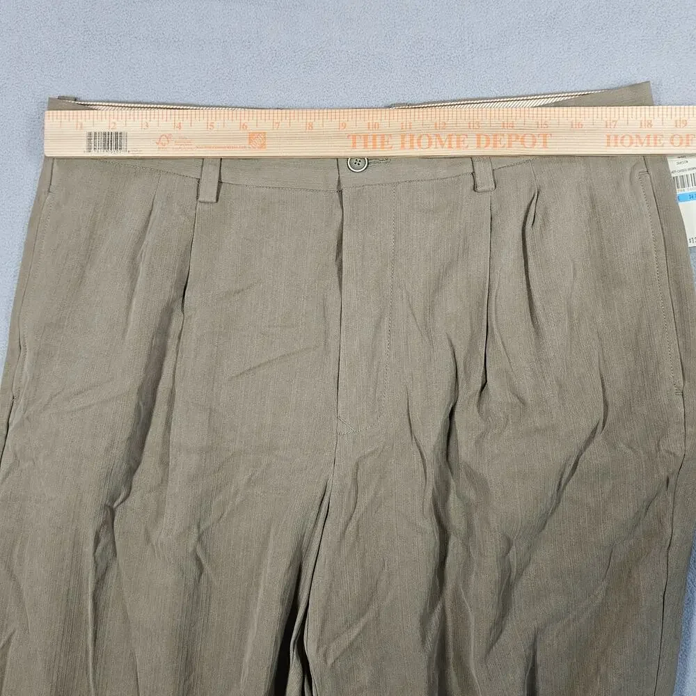 Tommy‎ Bahama Pants Mens 36x32 Silk Rayon Pleated Grayston Caribou Brown NWT